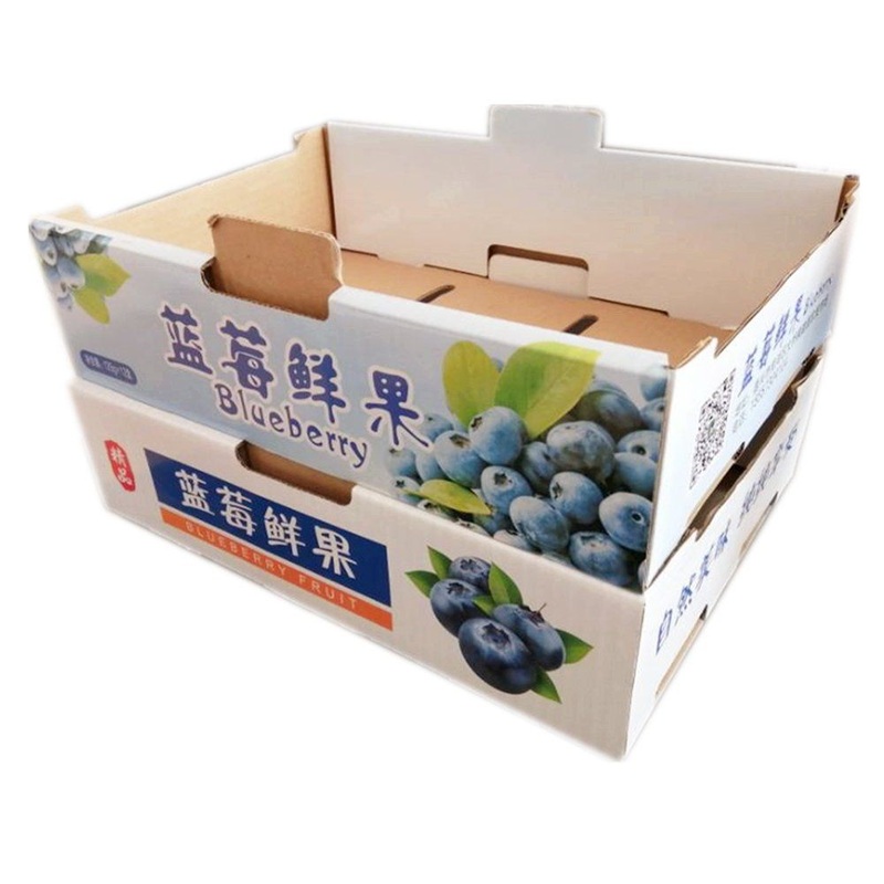 Blueberry Freshness Shield Corrugated Packaging Box with UV Gloss Finish – Cardboard Blueberry Boxes for Packaging and Blueberry Packaging Box price