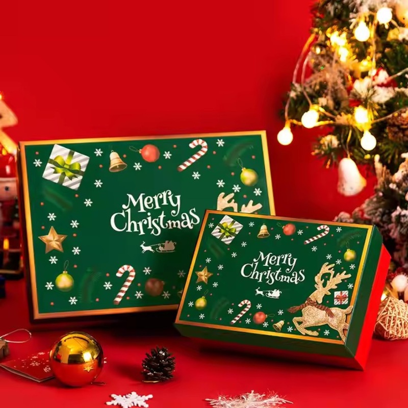 Customized Christmas Packaging Gift Box Top Bottom with Ribbon Rigid Cardboard Affordable Embossed Printing for Gift Sets – Christmas Packaging Box and Gift Box price