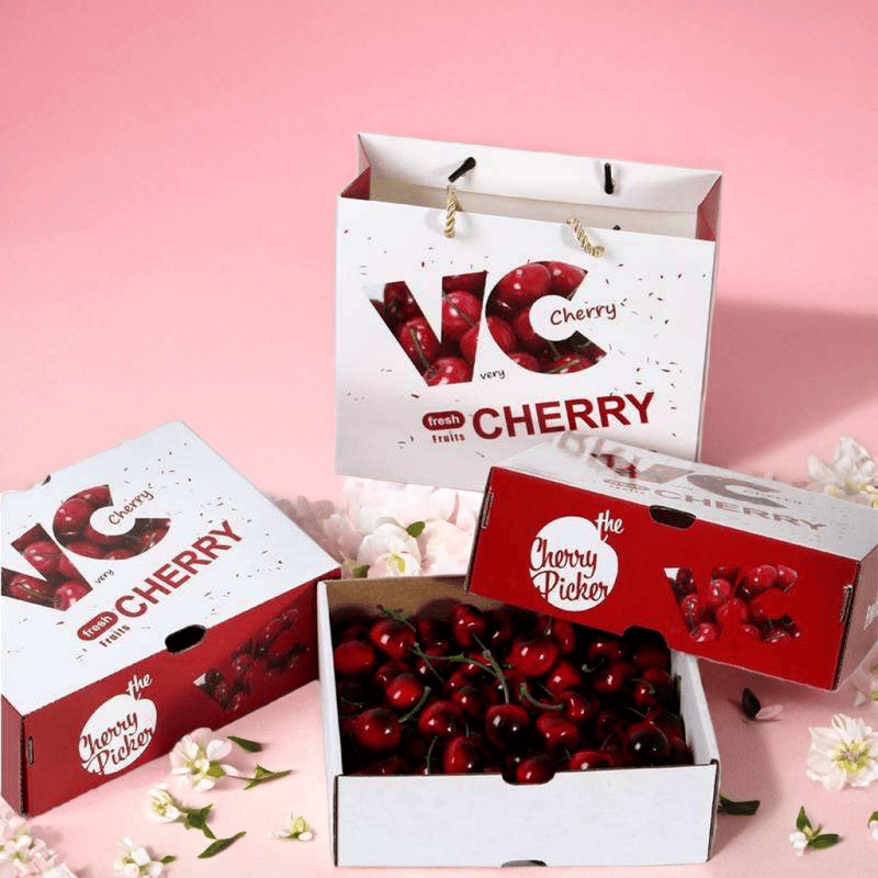 Fresh Fruit Vegetable Cherry Grape Strawberry Corrugated Cardboard Gift Carton Packaging Boxes for Fruit – Cherry Cardboard Gift Box Sets Packaging Cardboa and Portable Paper Carton Box for Fruit price