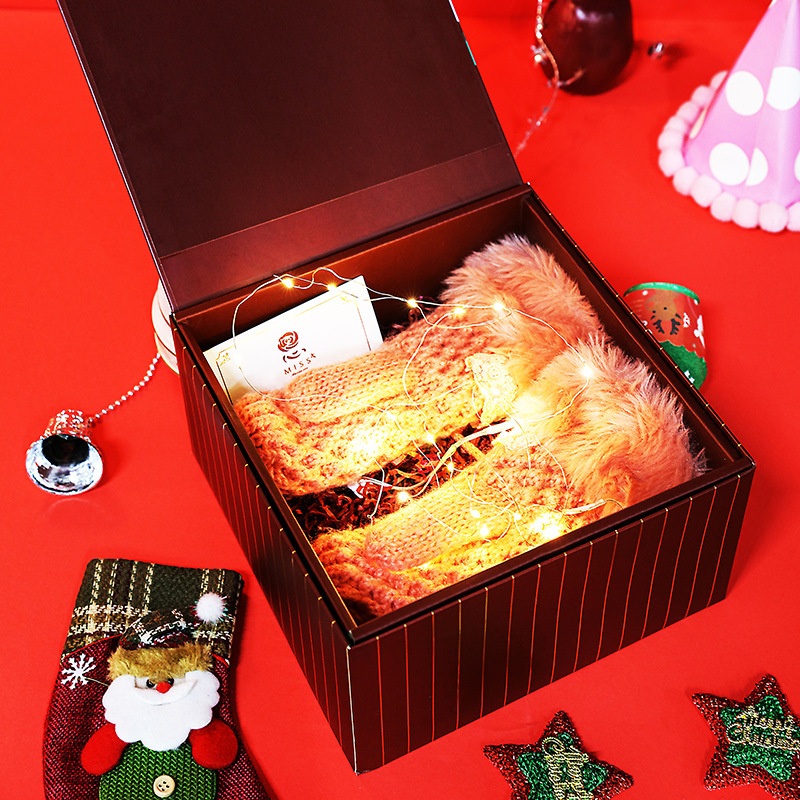 Red Christmas Gift Box New Year Gift Box Cosmetics Gift Box Large Gift Box Customized – Food Paper Box and Packaging Boxes price