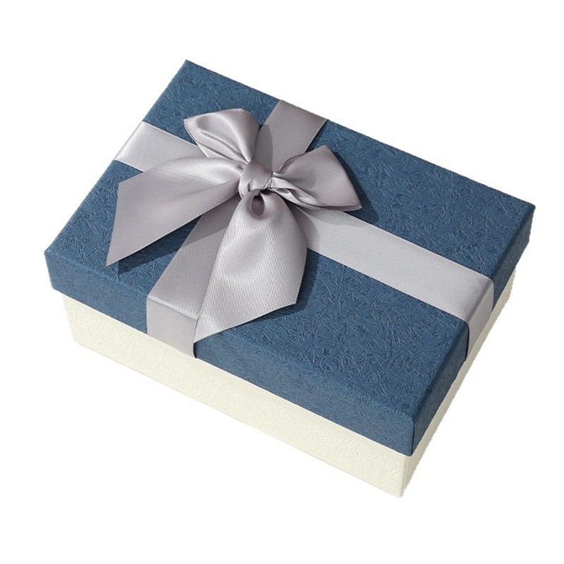 Customized Blue Bow Gift Box with Top and Bottom Cover as a Souvenir Packaging Box – Packaging Box and Gift Box price