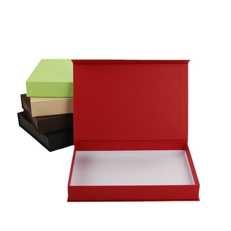 Custom Design Packaging Box Cardboard Black Magnetic Gift Box Luxury Cardboard Magnet Box for Scarves Tie Belt Gauze – Book Shape Flip Color Box and Paper Gift Box price
