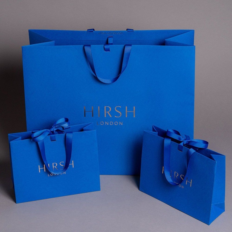 Custom High Quality Bright Blue Papercard Cardpaper Shopping Bag with Ribbon Handle – Kraft Bag and Tote Bag price