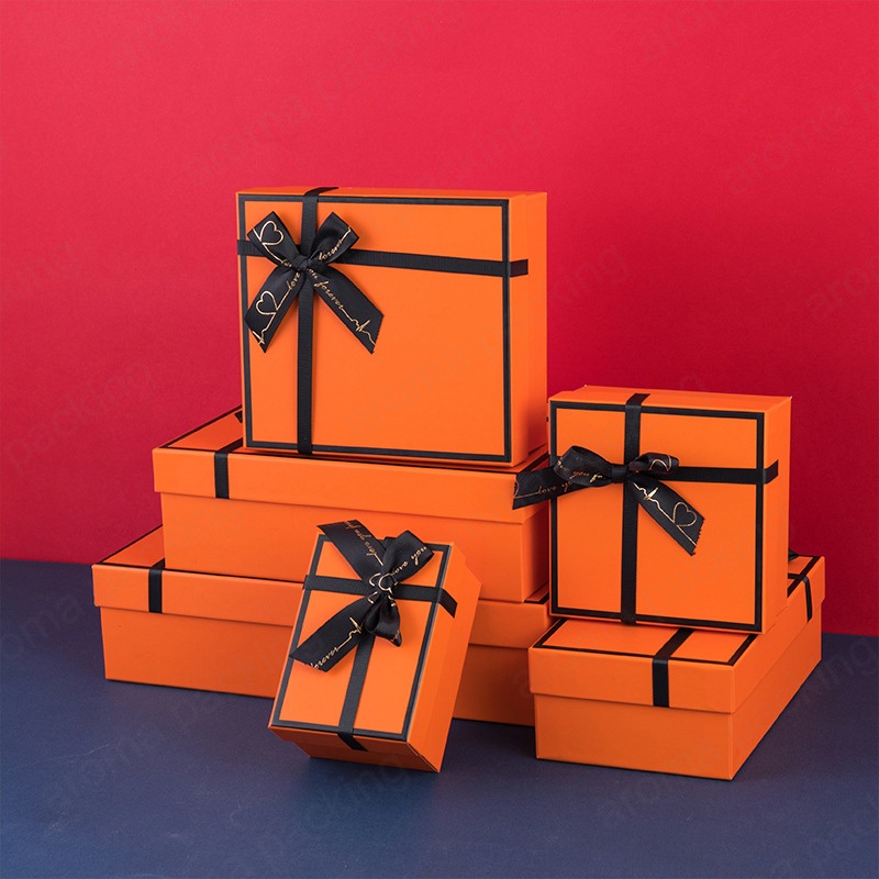 High Quality Luxury Custom Design Logo Gift Orange Magnet Paper Box – Orange Cosmetic Box and High Quality Packaging price