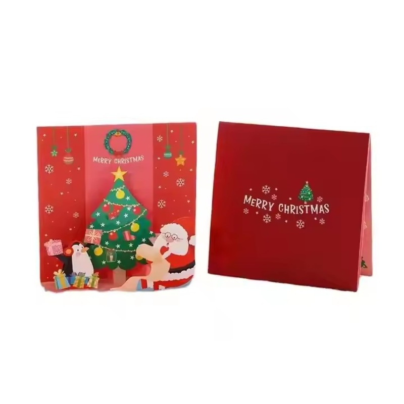 Popular Sale DIY 3D Pop-up Christmas Greeting Card Custom Printed Thank You Card Made From Cardboard – Thank You Card and Greeting Card price