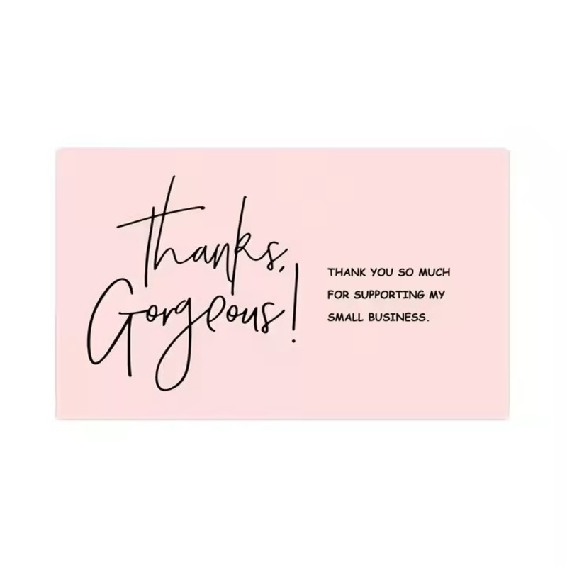 Wholesale 250GSM Coated Pink thank You Greeting Card Silk Screen Printed Embossed Business Card with Elegant Gift Packaging – Printed Card and Greeting Card price