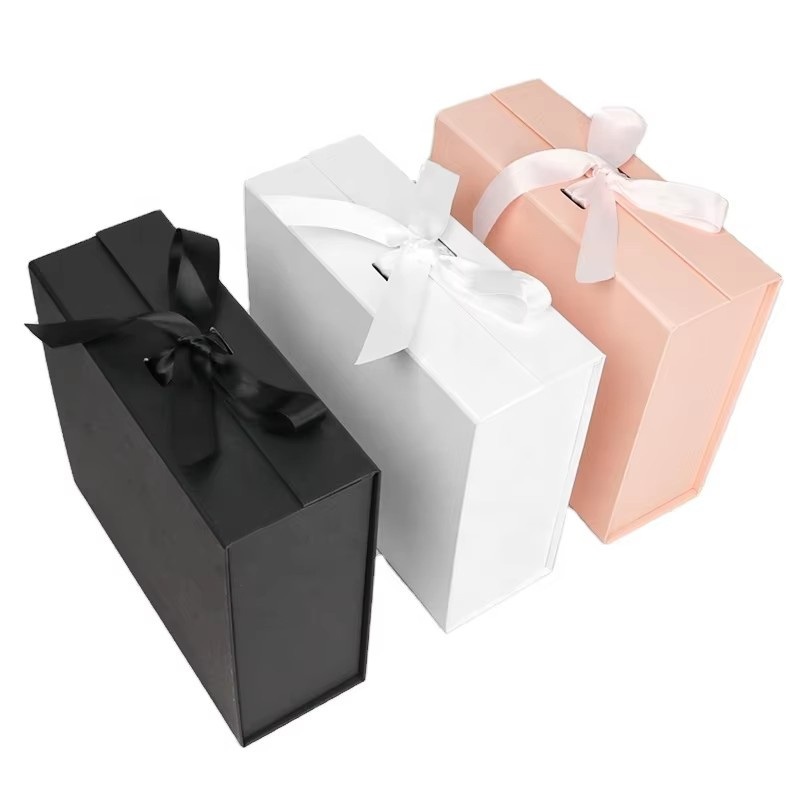 Low MOQ Promotional Blank Customized Gold Foil Stamping Logo Luxury Folding Magnetic Gift Packaging Box with Ribbon – Packaging Box and Folding Box price