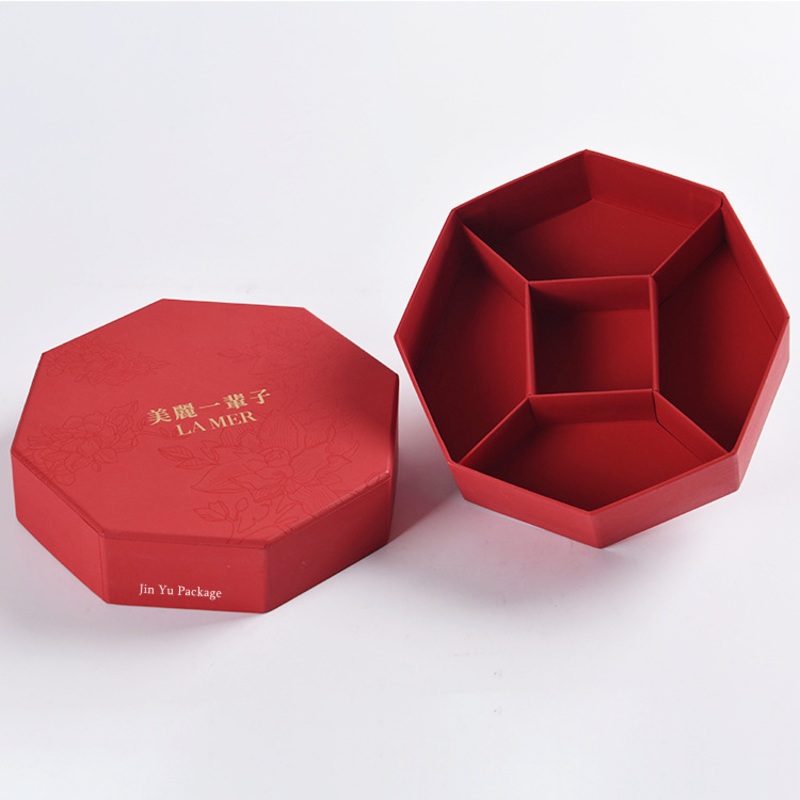 Luxury Octagon Red Paper Food Gift Packaging Storage Packaging Box Manufacturer with Emboss Logo – Gift Box and Gift Jewelry Box price