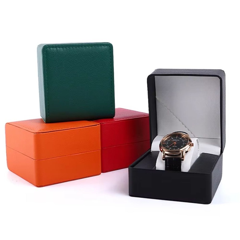 Bdl Luxury Custom Logo Single Slot Black Green Red Orange PU Leather Watch Packaging Boxes for Men – Watch Boxes and Watch Packaging Box price