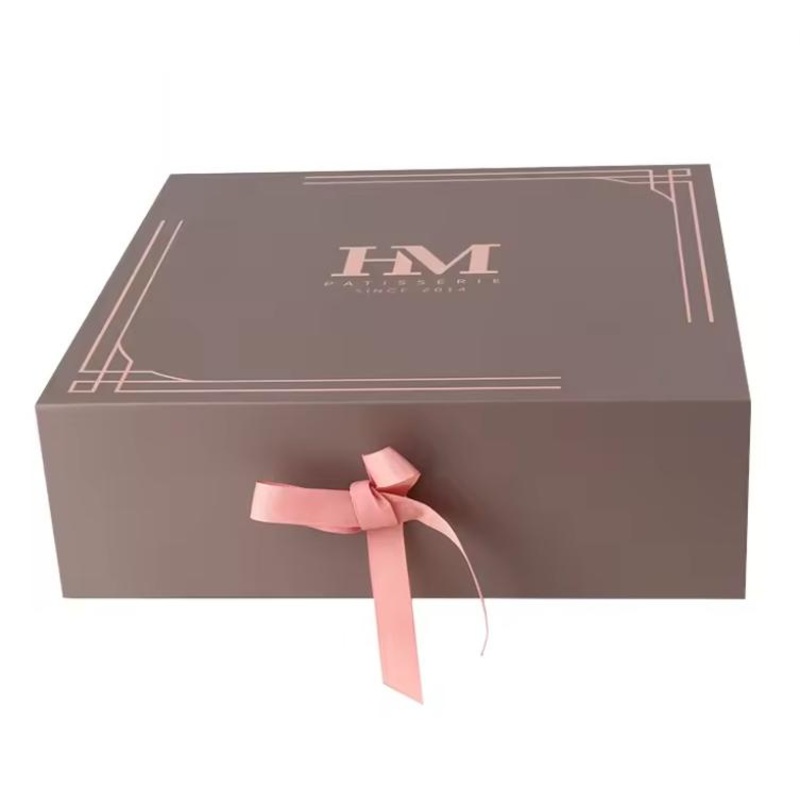 Custom Folding Luxury Packaging Red Ribbon Paper Gift Box with Logo – Folding and Package price