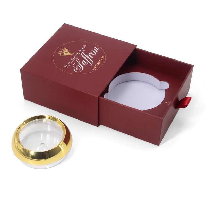 Luxury Cardboard Wholesale Slide Drawer Gift Box 1g 3G 5g 10g 30g Saffron Tin Bottle with Packaging Box – Paper Box and Packaging Boxes price