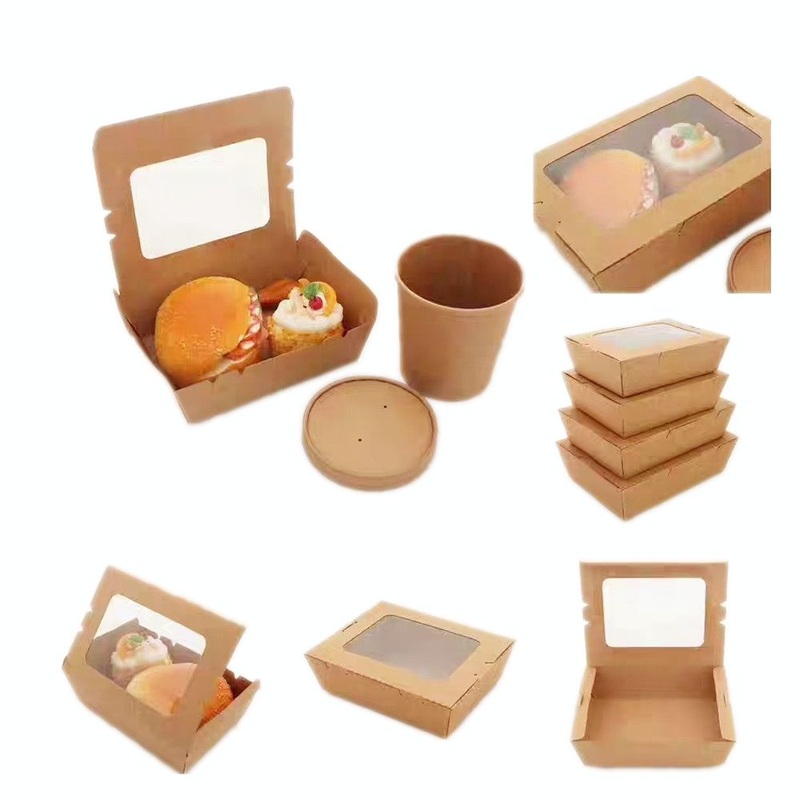 Eco-Friendly Craft Paper Meal Prep Bento Boxes Kraft Paper Catering to Go Container with Window – Food Container Box and Bento Box price