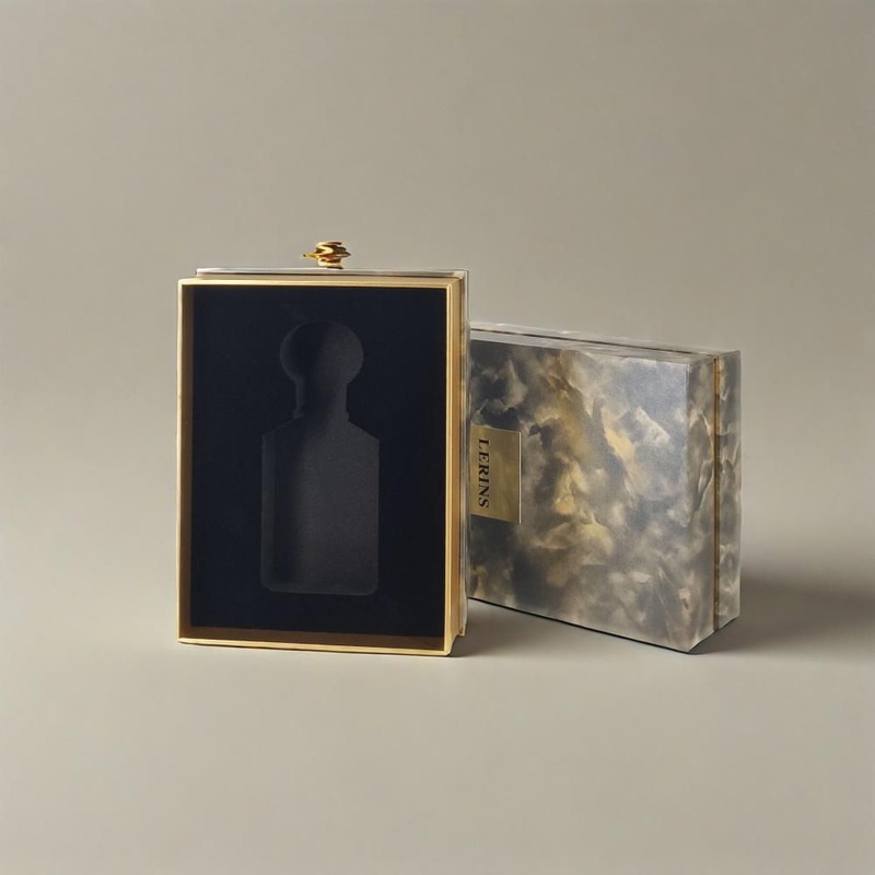 Handmade Coated Paper Black Printing Sponge Inside Cardboard Gift Box for Perfume – Perfume Box and Food Packing price