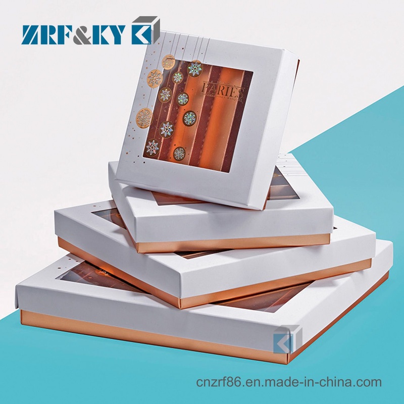 Custom Paper Clear Window Two Parts White Cardboard Packaging Boxes with Divided – Custom Design Packaging Chocolate Candy Box and Paper Food Cardboard Packaging Box price