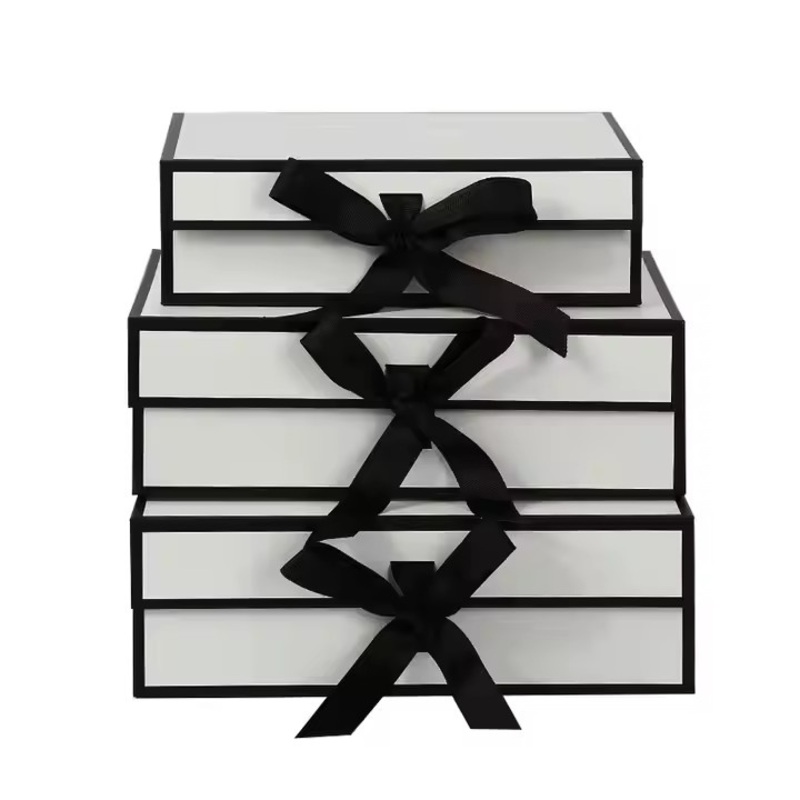 Wholesale Paper Packaging Box with Ribbon Bow Black Gift Boxes with Magnetic Lid – Packaging Box and Folding Box price