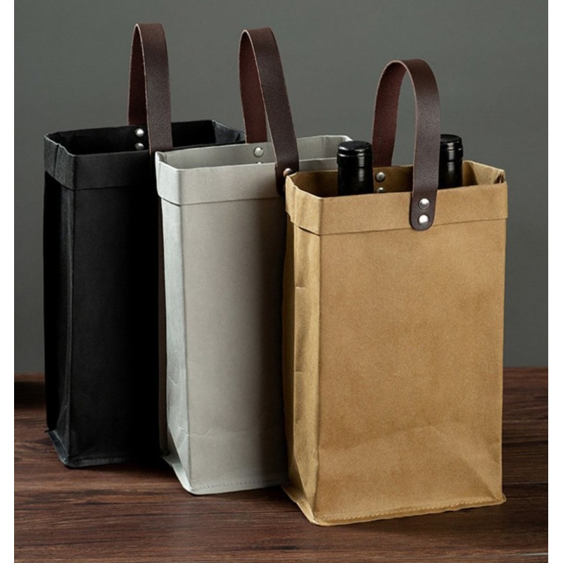 Custom Made Luxury Washed Kraft Paper Cardboard Liquor Set Packaging Boxes Red Wine Bottles Kraft Paper Gift Box – Wine Boxes Packing and Champagne Red Wine price