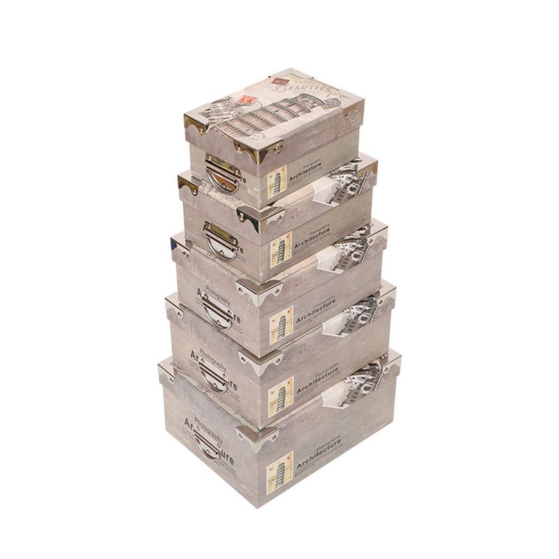 Customized Rectangular Top and Bottom Cover Gift Box 5-Piece Set Paper Storage Box – Arched Gift Box and Gift Box price