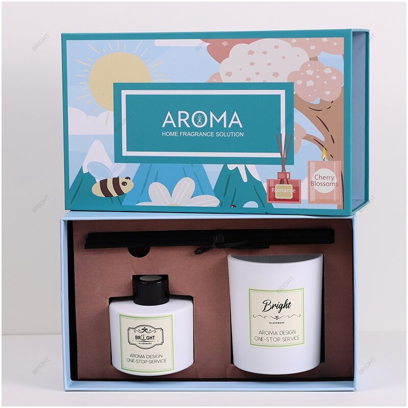 Customized Scented Candle Diffuser Bottle Packing Gift Box Elegant Candle Gift Box – Candle Box and Diffuser Box price