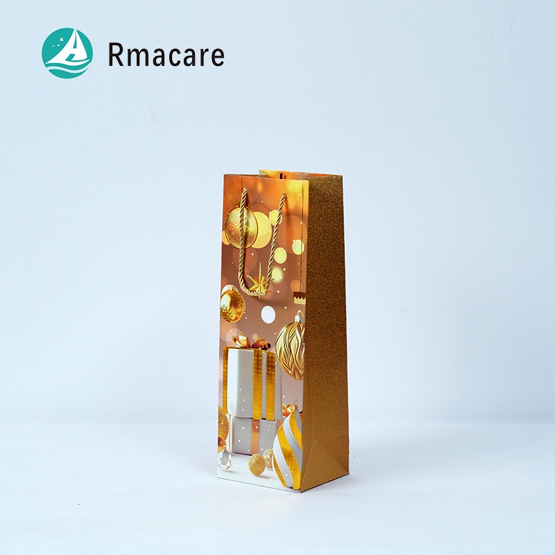 New Design Recycle Kraft Paper Christmas Wine Bag Champagne Wine Packaging Paper Bags for Christmas Days Gift Packaging – Christmas Bags and Gift Bag price