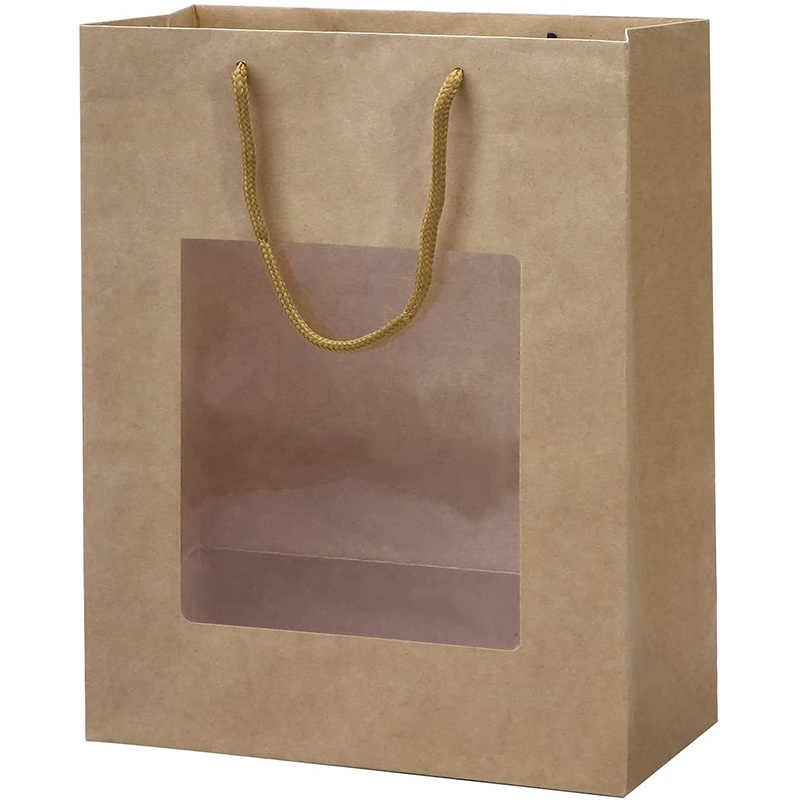 No Printing Kraft Paper Bag with PVC Window for Flowers – Color Box and Food Packaging price