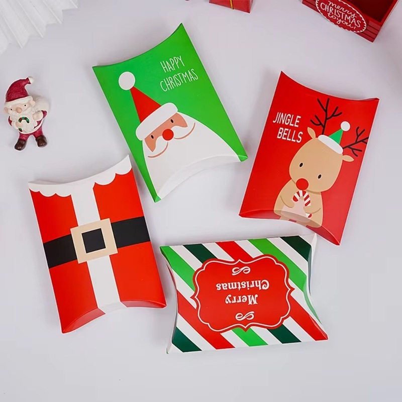 Kraft Gift Box Pillow Shape Folding Christmas Packaging Box for Food – Christmas Packaging Box and Pillow Food Packaging Box price