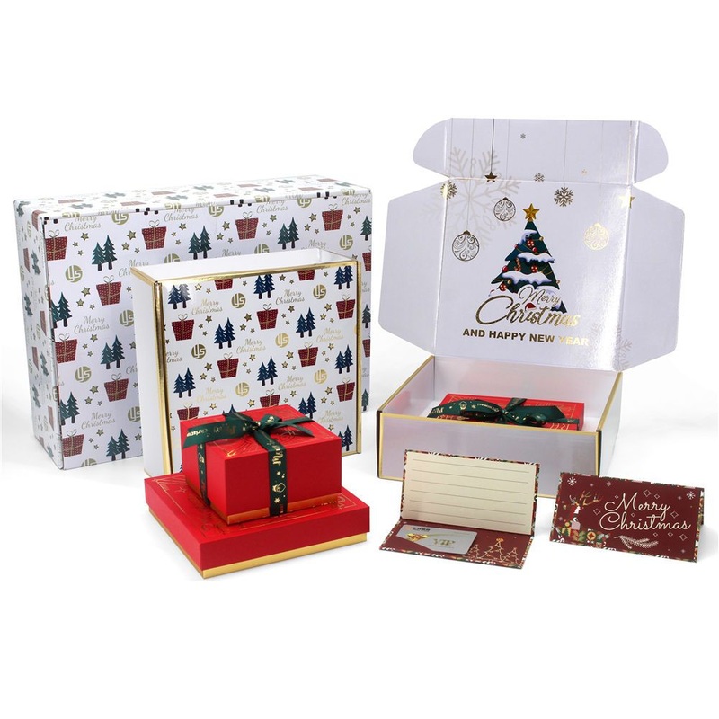 Personalized Luxury Christmas Gift Mailer Box Custom Paper Gold Magnetic Lid Embellished Cadeaux Scatola Scatola Personalizzata – Gift Box and Custom Box price