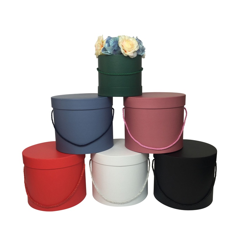 Round Paper Flower Boxes Luxury Cylindrical Wedding Festival Packaging Gift Paper Tube with Handle – Flower Box and Gift Box price