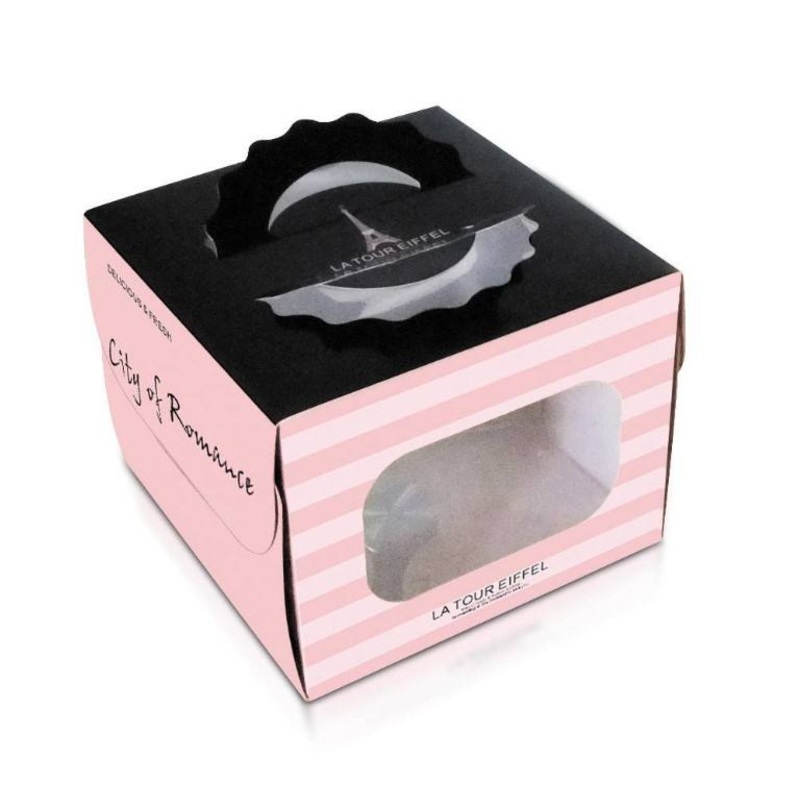Wholesale Paper Cake Box with Handle and Skylight Showcase Square High Quality and Practical Cake Box Gift Box – Box with Handle and Cake Box price