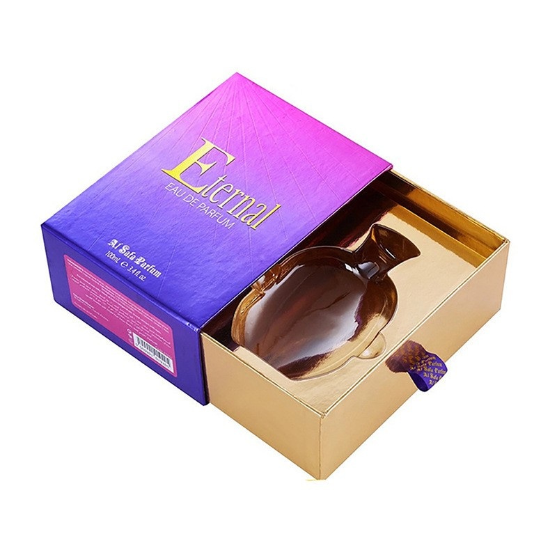 Custom Logo Luxury Sliding Cover Rigid Cardboard Packaging Gift Small Drawer Box Ribbon Perfume Paper Box – Drawer Paper Box and Pull out Perfume Box price