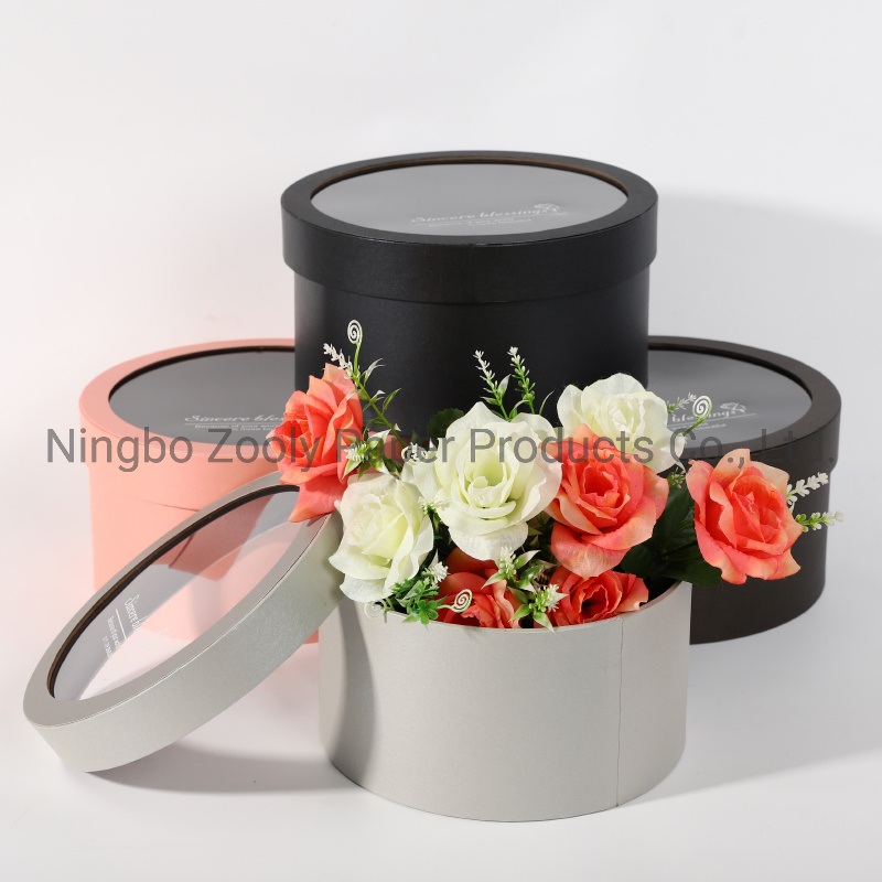 Customize Logo Paper Boxes Round Flower Box Wedding Gift Box Valentines Flower Gift Boxes with Clear Window – Paper Box and Box with Drawer price