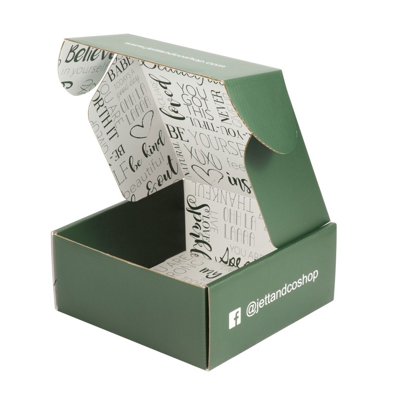 Unique Pattern Custom Tuck Top Green Corrugated Box – Packaging Box and Cardboard Box price