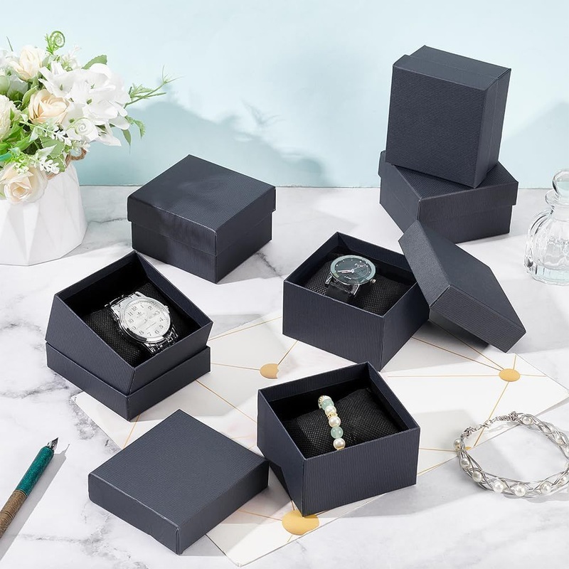 Black Cardboard Jewellery Boxes, 9 X 7 X 3cm Samll Gift Box Packaging Display Box with Foam Inserts for Earrings Necklaces Bracelets Rings Anklets Gift Packagin – Packing Box and Jewelry Box price