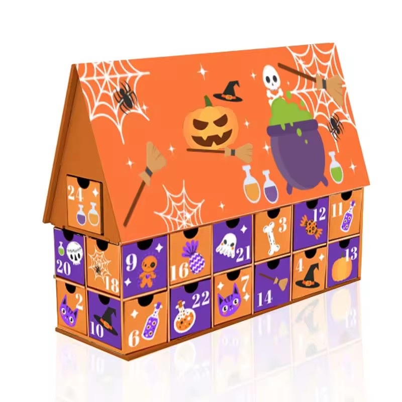 Custom Printing Cardboard 24 Drawers Gift Packaging Paper Boxes Christmas Halloween Advent Calendar Box for Chocolate Makeup Beauty Cosmetic – Paper Box and Gift Box price