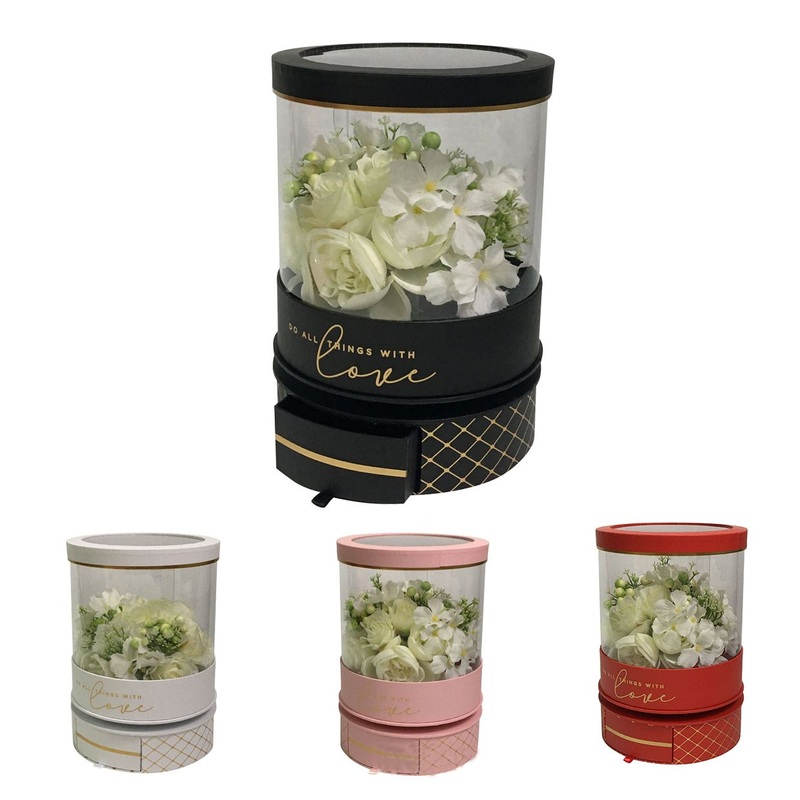 Rotating Round PVC Transparent Flower Arrangement Gift Box Perspective Flower Arrangement Box Flower Packaging – Bag and Gift Box price