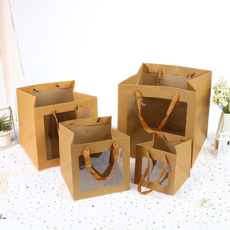 Bdl Window Kraft Paper Bag Milk Tea Takeaway Packaging Portable Paper Bag Gift Bag with Handle – Packaging Box and Box Packaging price