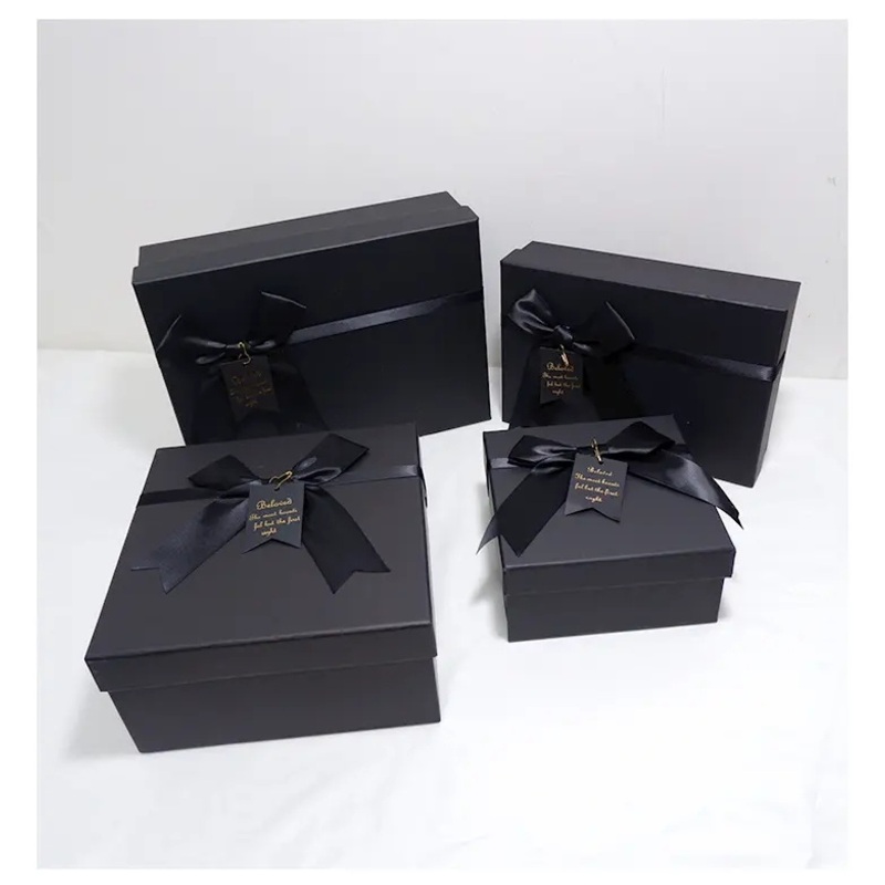 Black Bowknot Gift Box Rectangular Lid and Bottom Cover Paperboard Box Packing Boxes for Bridesmaids – Paper Box and Folding Box price