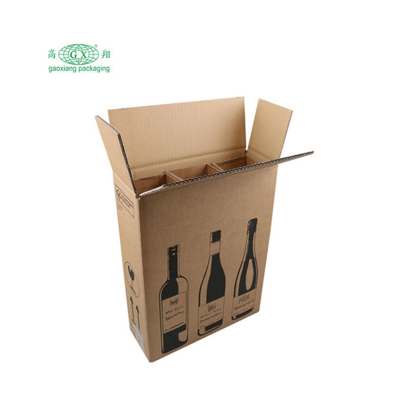Custom Printed 3 6 12 Bottle Wine Shipping Corrugated Carton Box Beer Beverage Cardboard Boxes Package – Wine Bottle Box and Beverage Packaging Box price