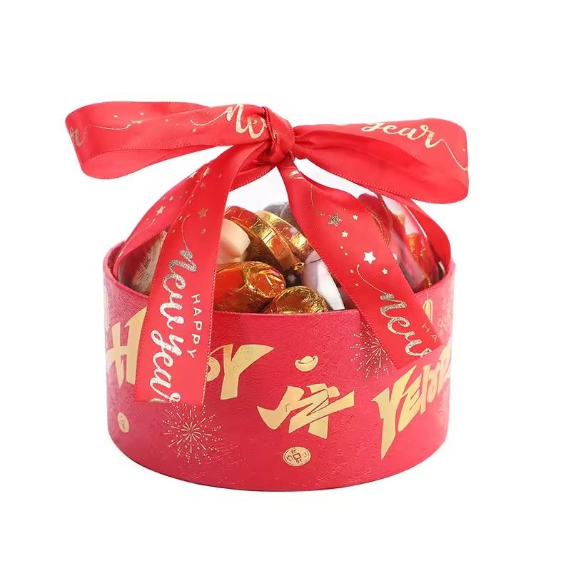 Factory Customized New Creative Design Plastic Lid Storage Christmas Round Candy Box Wholesale in Stock – Cake Box and Window Cake Box price