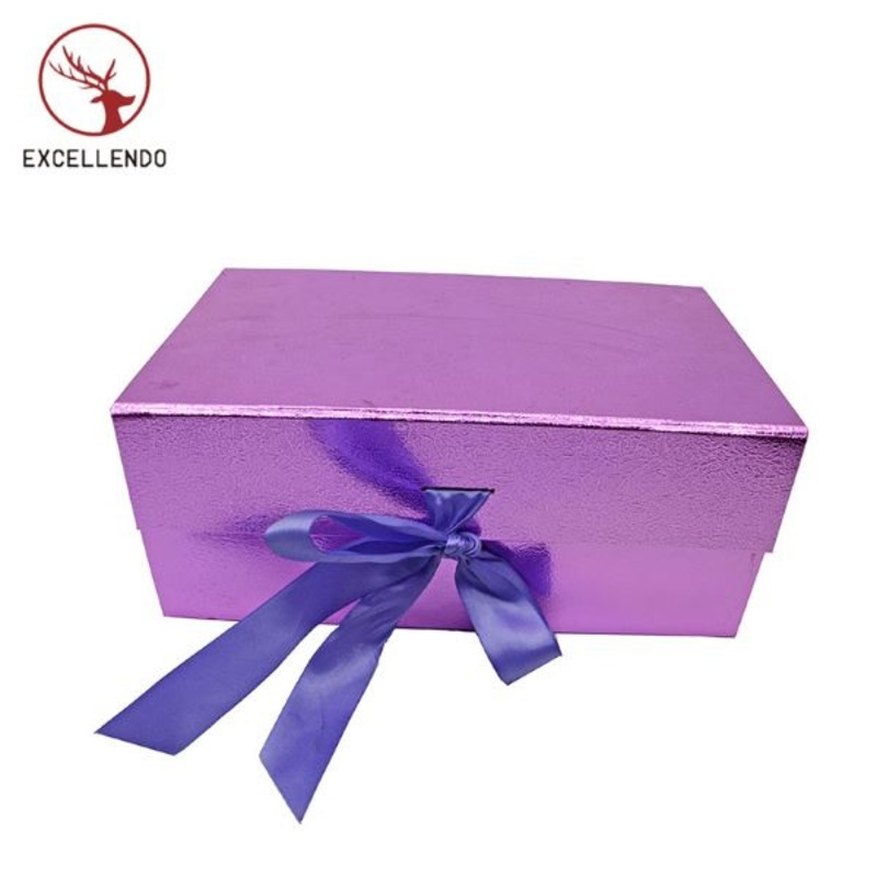 Shinny Fancy Paper Foldable Magnetic Paper Gift Boxes with Ribbon Closure – Cosmetic Packaging and Packaging Box price