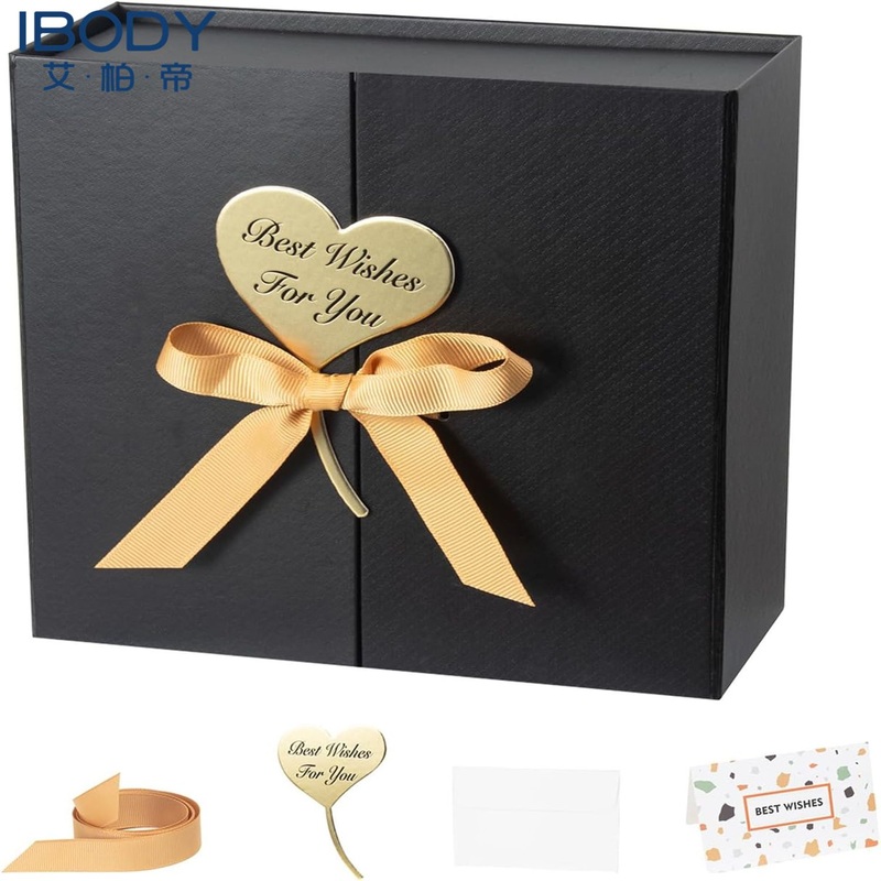 Wholesale Folding Collapsible Double Door Gift Box with Lid for Presents with Ribbon Bow – Carboard Box and Paper Box price