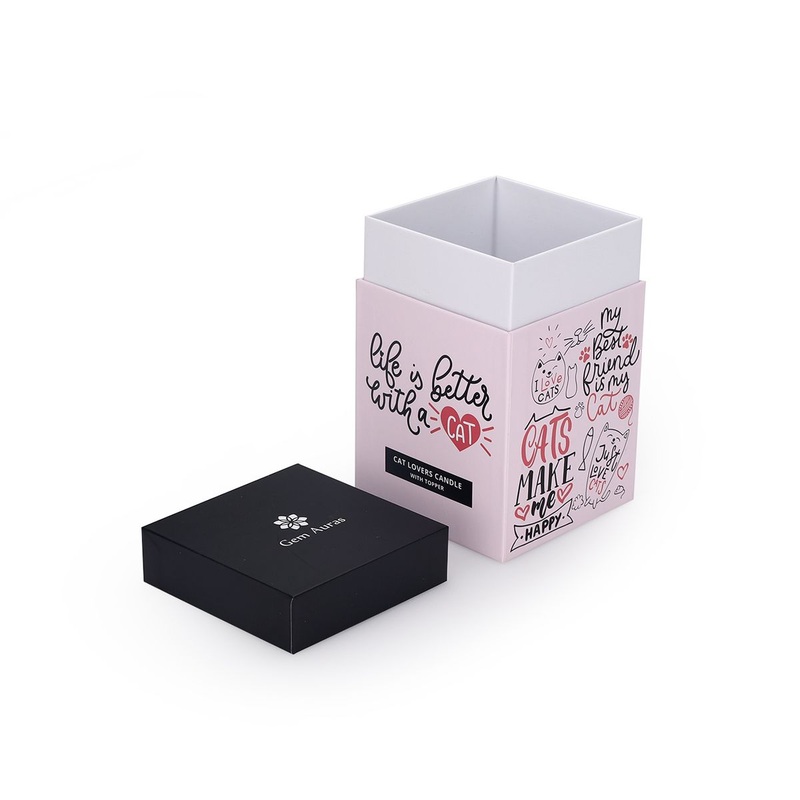 Black and Pink Color Prinitng Lid Bottom Paper Gift Candle Cosmetic Perfume Box Factory – Gift Packaging Box and Gift Box price