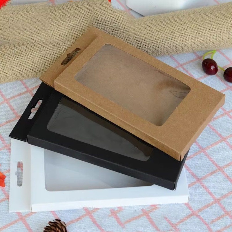 Window Display Packaging Box Phone Case Kraft Paper Box with Hanger – Window Display Box and Phone Case Packaging Box price