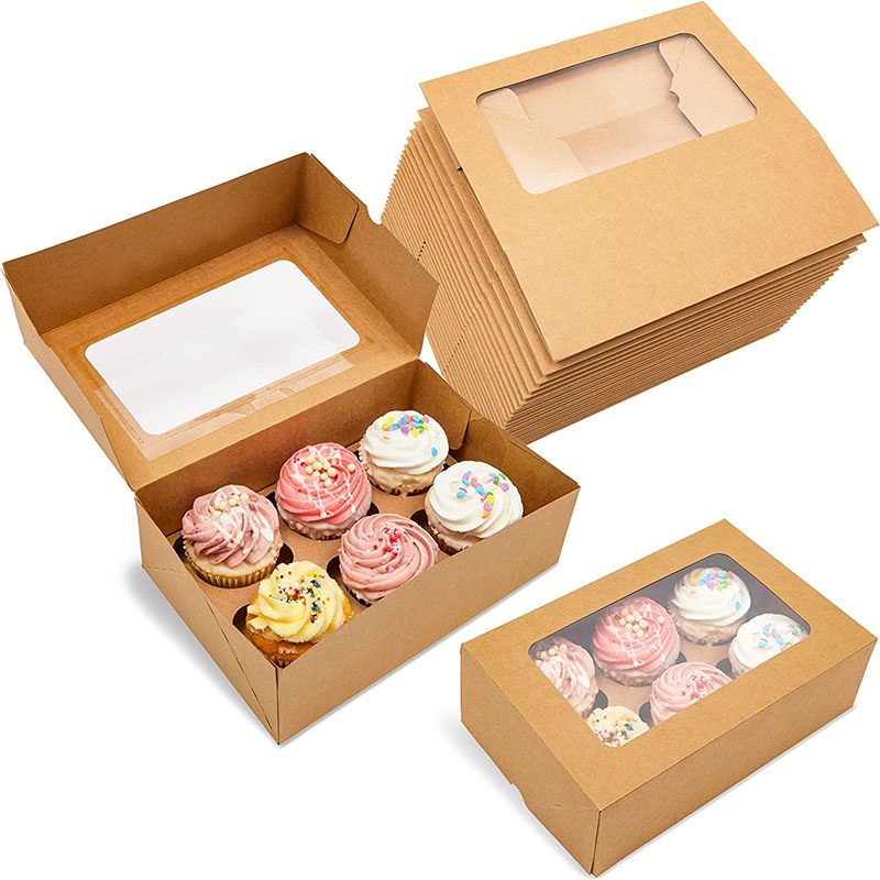 Custom Printed Design Logo Takeaway Paper Snack Tray Dessert Donut Cupcake Cake Box Fried Chicken Packaging Box – Dessert Box and Donut Box price