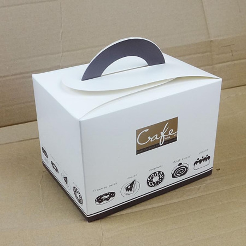 Wholesale Cute White/Pink/Blue Cardboard Paper Packaging Cake Box with Own Carrying Handles – Paper Cake Box and Cake Box price