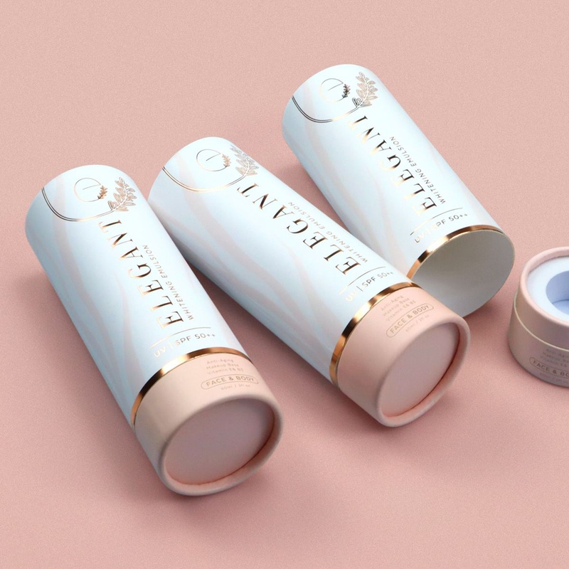 Custom Skincare Paper Cosmetic Bottle Cardboard Packaging Tubes Pink Blue Color Packaging Paper Cylinder Box Series – Cap Packaging Paper Tube and Cardboard Tube Box price