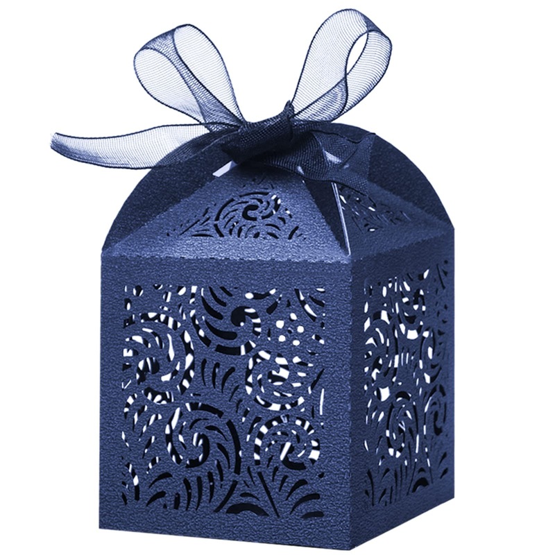 Navy Laser Cut Favor Small Paper Gift Boxes for Presents Party Wedding – Paper Boxes and Paper Gift Boxes price