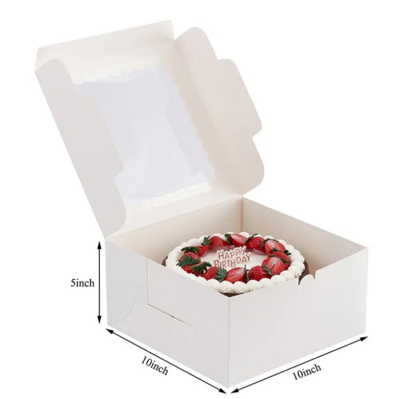 Factory Price Elegant 10 X 10 X 5 White Cookie Box with Window – Cake Boxes and Recyclable Box price