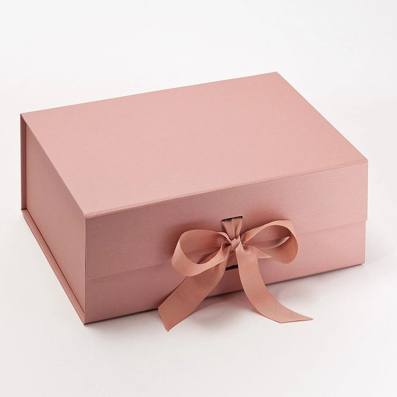 Four Color Logo Printing Cardboard Gift Box with Ribbon – Paper Box and Paper Bag price