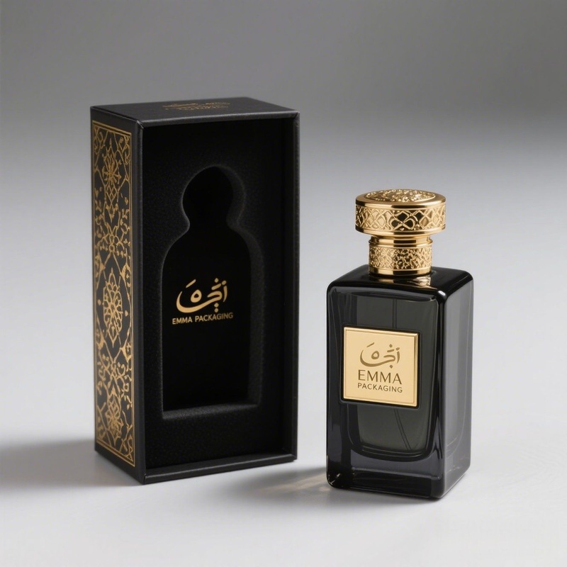 Perfume Packaging Ramadan Gold Foil Design – Arabic Perfume Box and Perfume Box with Bottle price