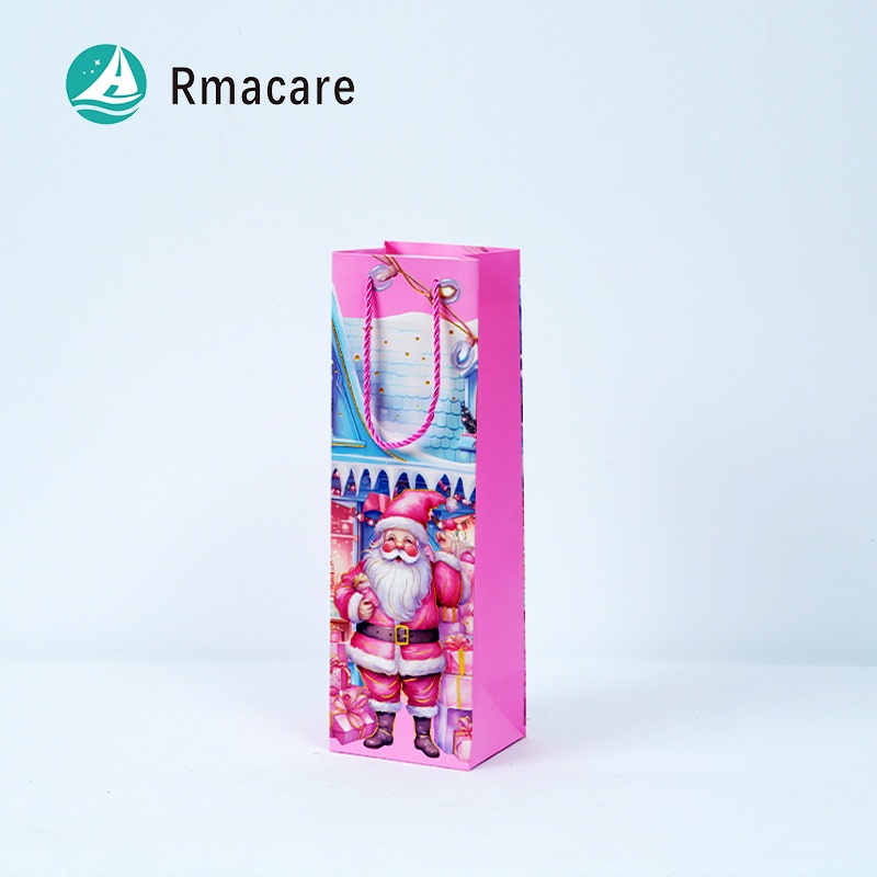 Stamping Christmas Red Wine Special Customization Folding Box Board Paper Luxury Gift Bag Tote Bag – Wine Bag and Gift Bag price